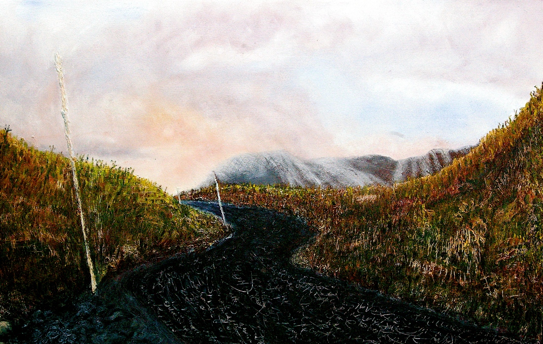 'The Road to the Hereafter', oil on canvas stretched on board, (Public Collection) 