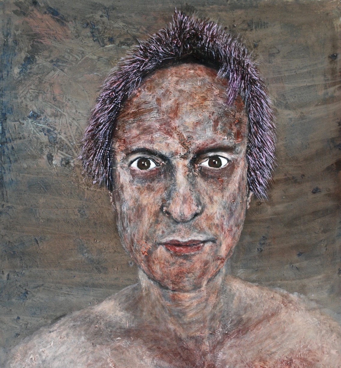Mood 21, oil on textured paper, 45 x 42 cm, 2018